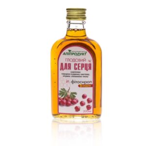 Вітаміни для серця фітосироп Глодовий Апіпродукт прозора склянна пляшка 200 мл