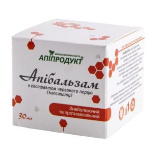 протизапальний та знеболюючий засіб для суглобів апібальзам Апіпродукт коробка 30 мл
