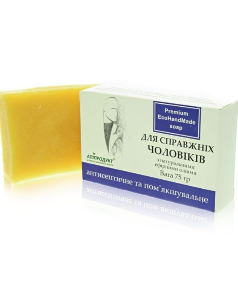 Догляд за обличчям для чоловіків мило медове Апіпродукт упаковка 75 г
