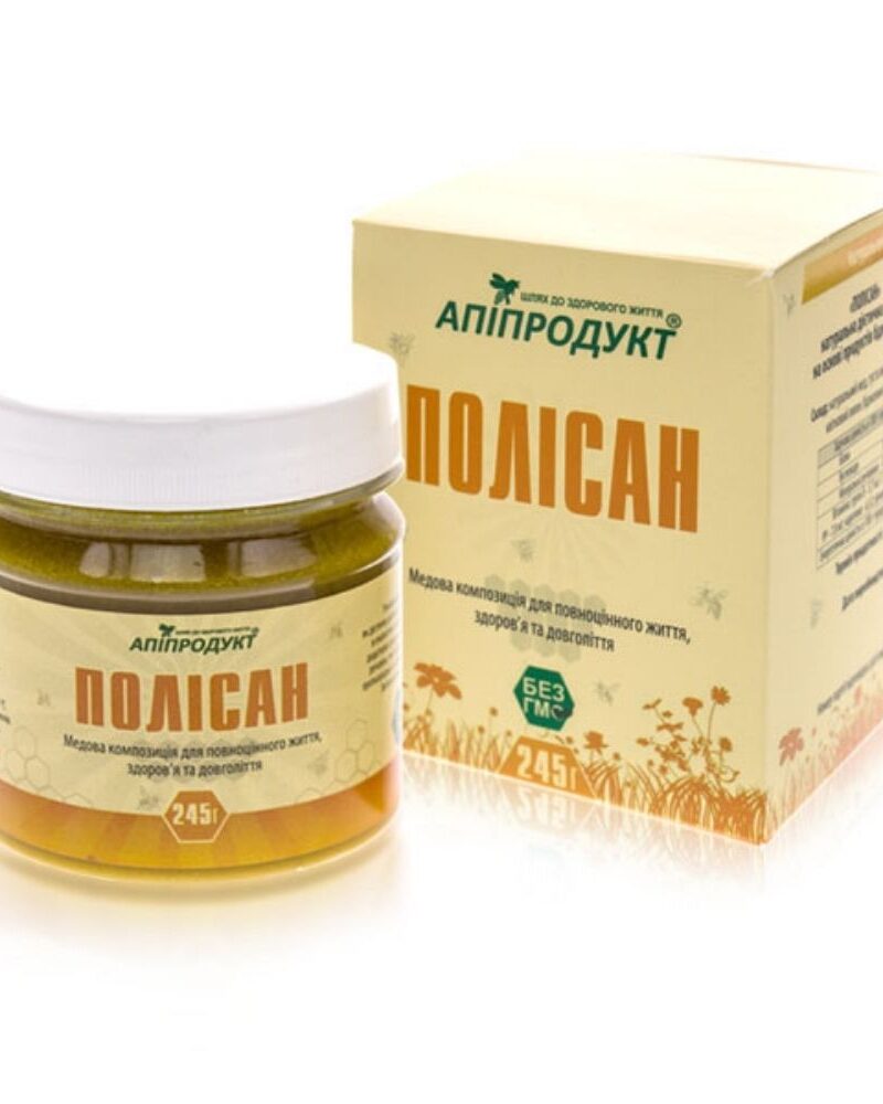 Медова композиція Полісан Апіпродукт 245 г банка та коробка