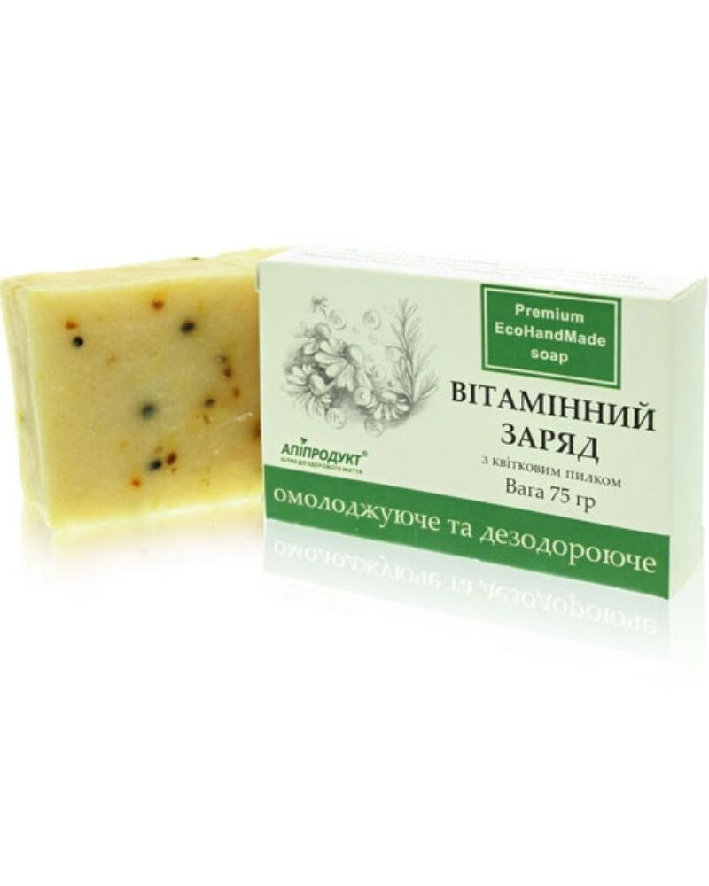 Догляд за шкірою з милом Вітамінний заряд Апіпродукт Коробка та брусок 75 г