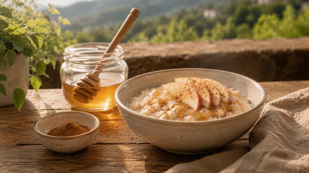 Вівсянка з яблуком, корицею і медом акації
